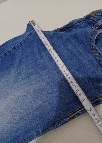 Kadın Parlak Mavi Normal Kesim Kot Pantolon - Görsel 8