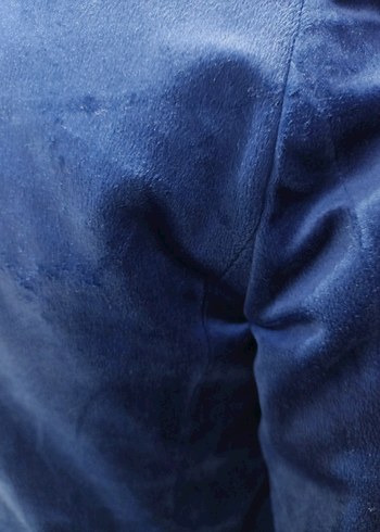 Düğmeli Lacivert Süet Midi Ceket - Görsel 5