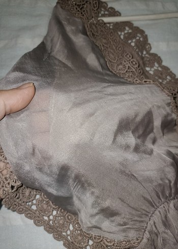 V Yaka Kısa Kollu Uzun Elbise - Görsel 3