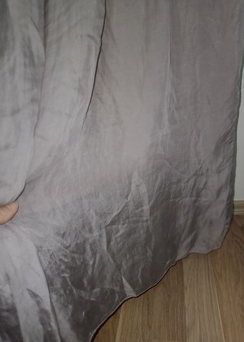 V Yaka Kısa Kollu Uzun Elbise - Görsel 7