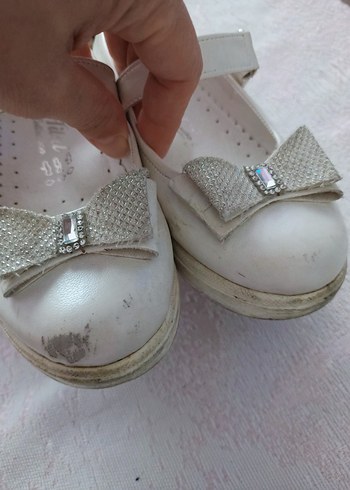 Kız Çocuk Beyaz Tokalı Babet Ayakkabı - Görsel 4