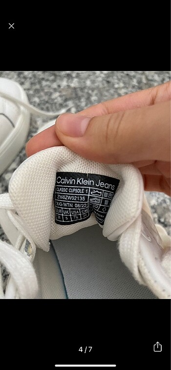 38 Beden beyaz Renk Calvin klein ayakkabı