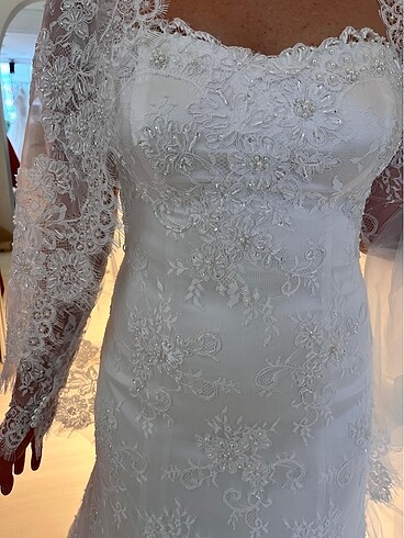 Fransız Danteli Gelinlik - Görsel 9