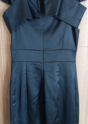 Siyah Drapeli Straplez Midi Elbise - Görsel 6