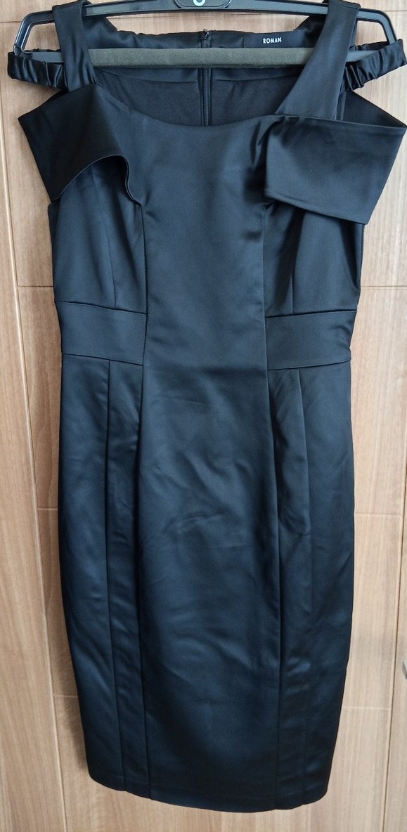 Siyah Drapeli Straplez Midi Elbise - Görsel 4