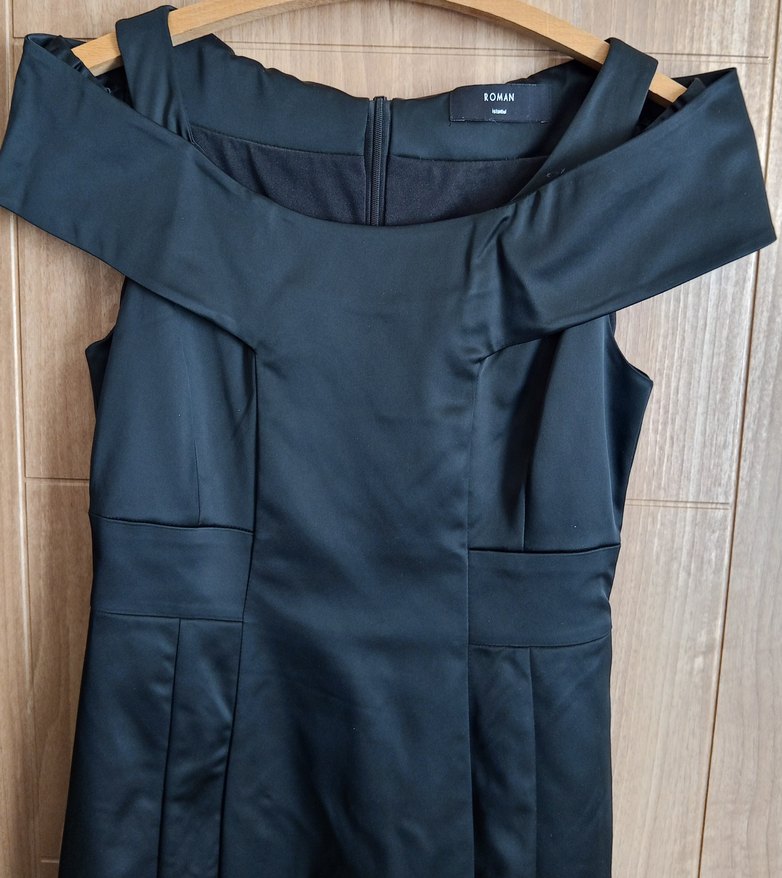 Siyah Drapeli Straplez Midi Elbise - Görsel 2