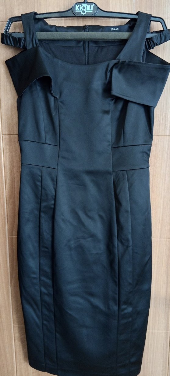 Siyah Drapeli Straplez Midi Elbise - Görsel 3