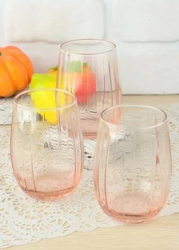 Paşabahçe Su Bardağı 3lü Linka pembe 500cc 3'lü Uzun Bardak Seti - Görsel 7