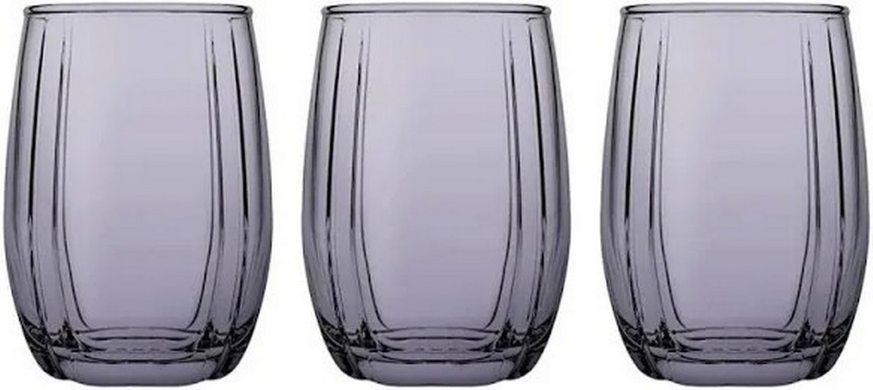 Paşabahçe Su Bardağı 3lü Linka Gri500cc 3'lü Uzun Bardak Seti - Görsel 3