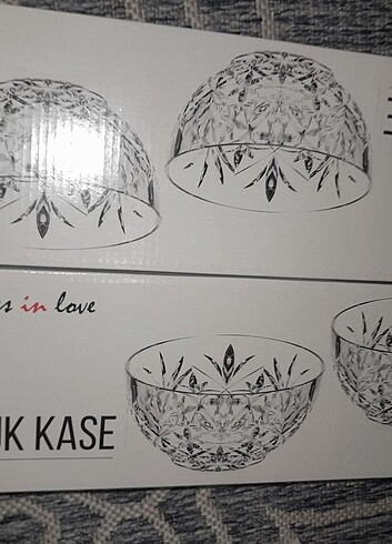 6 li cam küçük kase 360 cc glass in love
