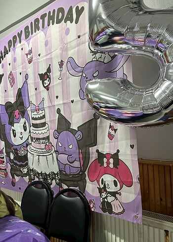 Kuromi Temalı Doğum Günü Parti Süsü
