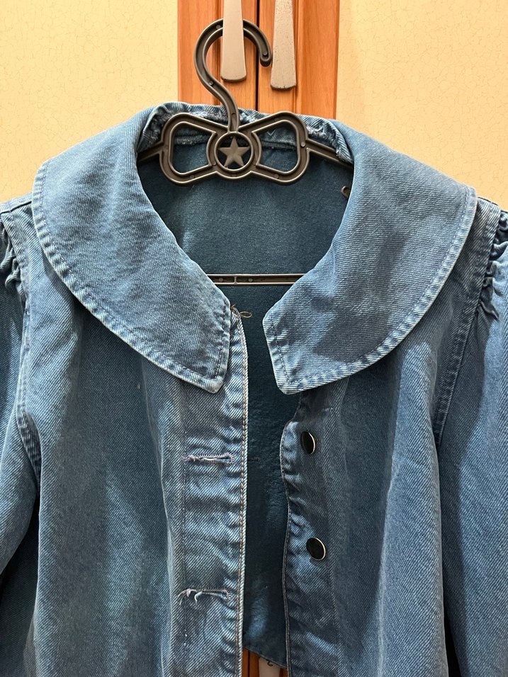 Düğmeli Gri Mavi Denim Kadın Ceket - Görsel 2