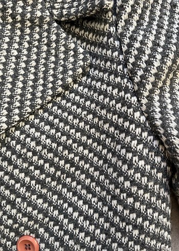 Gri Düğmeli Midi Kadın Yün Kaban - Görsel 4