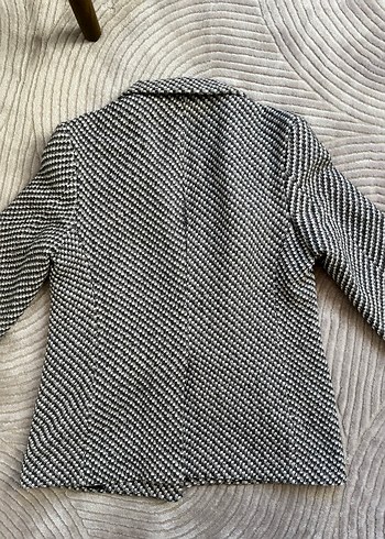 Gri Düğmeli Midi Kadın Yün Kaban - Görsel 5