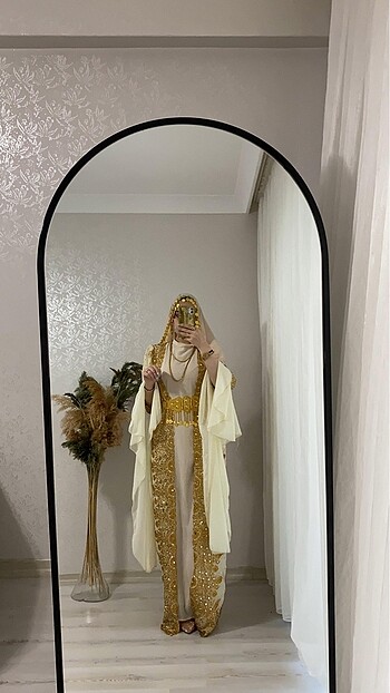 diğer Beden Krem tesettür kaftan