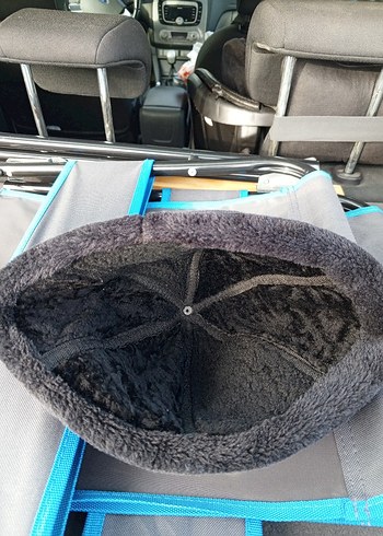 Gri Deri Biker Şapka, Kürk Detaylı - Görsel 3