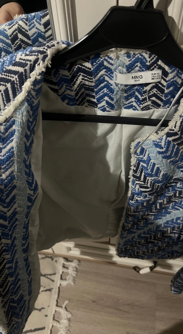 Mavi Gri Kadın Midi Ceket - Görsel 2