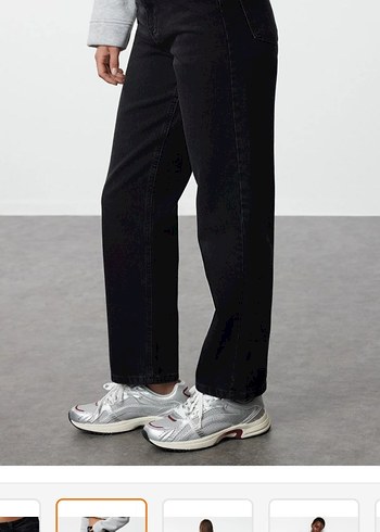 Trendyolmilla siyah yüksek bel düz kesim pantolon - Görsel 3