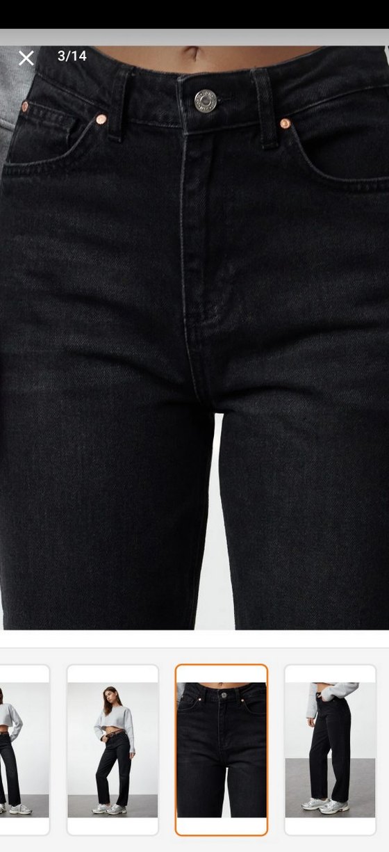 Trendyolmilla siyah yüksek bel düz kesim pantolon - Görsel 2