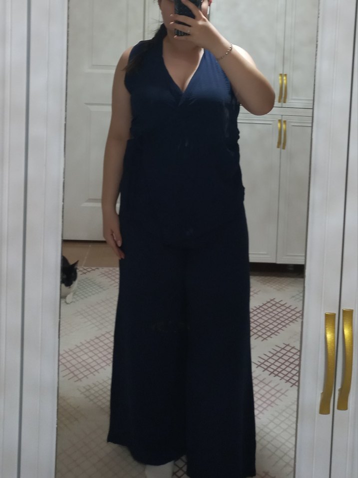 Lacivert Kruvaze Yandan Bağlı Alt Üst Takım - Görsel 2