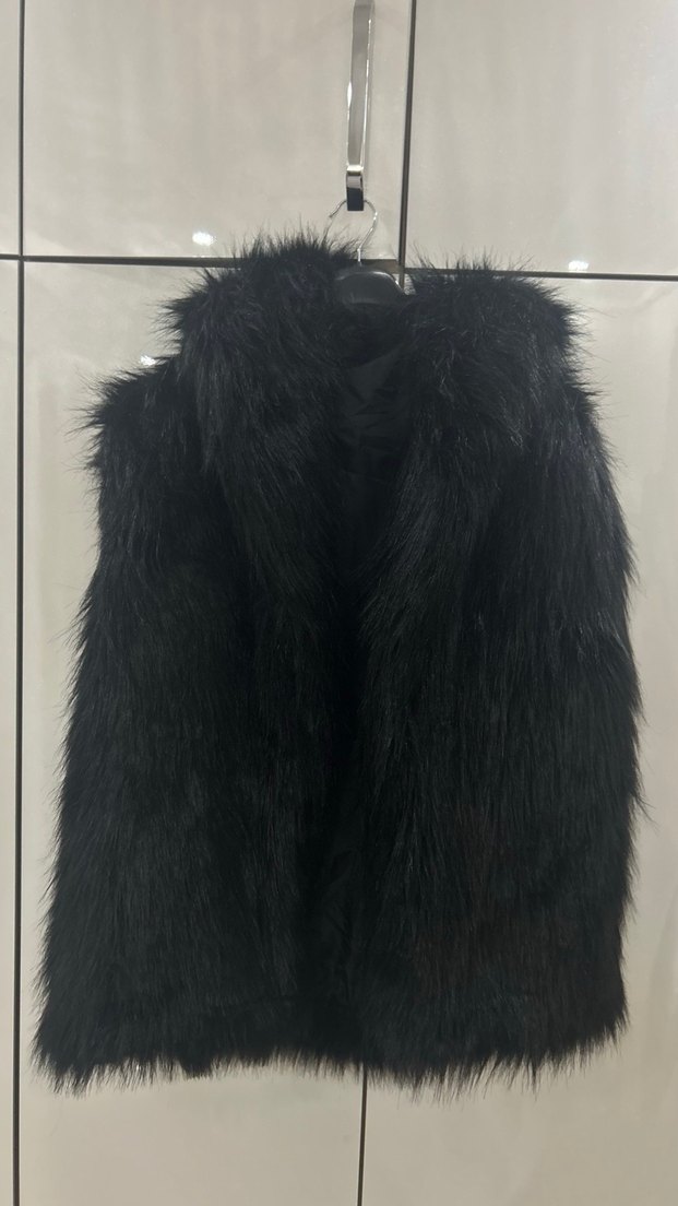 Siyah Kürk yelek - Görsel 3