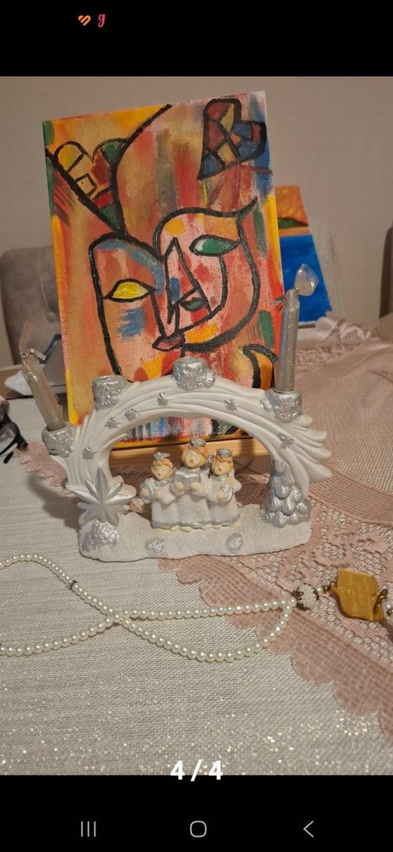 Beyaz Melek Figürlü Mumluk - Görsel 4