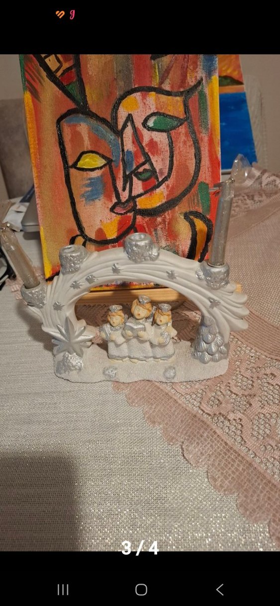 Beyaz Melek Figürlü Mumluk - Görsel 3