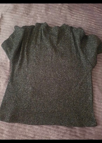 Siyah Kısa Kollu Triko Kadın Tişört ZARA SİMLİ ETİKETİ SÖKÜLDÜ - Görsel 3