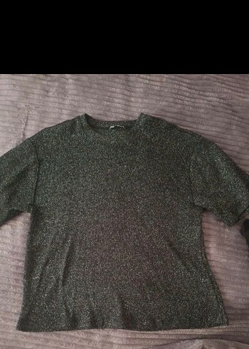 Siyah Kısa Kollu Triko Kadın Tişört ZARA SİMLİ ETİKETİ SÖKÜLDÜ - Görsel 5