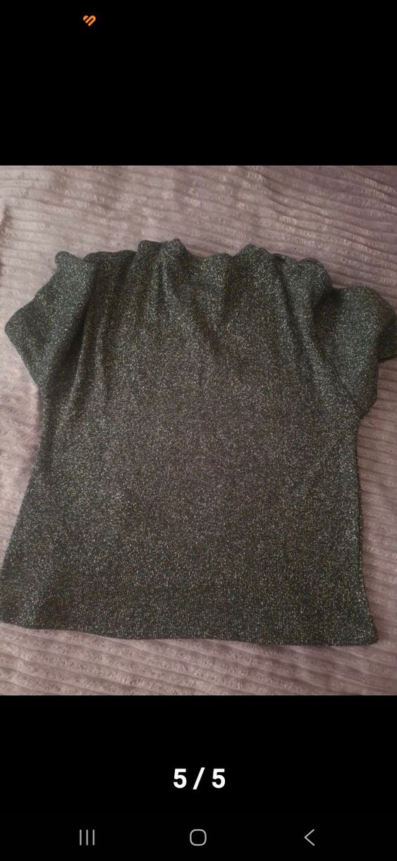 Siyah Kısa Kollu Triko Kadın Tişört ZARA SİMLİ ETİKETİ SÖKÜLDÜ - Görsel 3