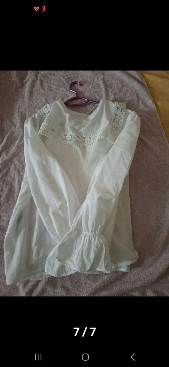 V Yaka Fırfırlı Nakışlı Bohem Kadın Bluz - Görsel 5