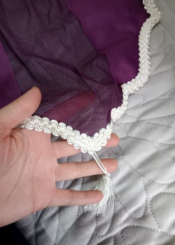 Mor Nakışlı Parlak Masa Örtüsü- runner - Görsel 4