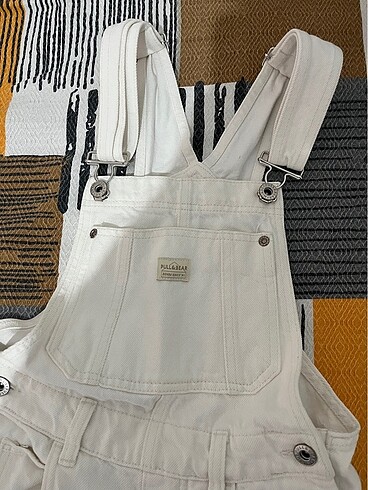 xs Beden beyaz Renk PULL&BEAR kot tulum