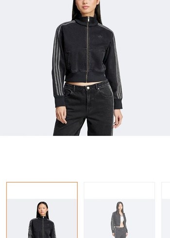 Kadın Siyah Denim Fermuarlı Ceket