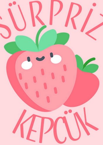 Pembe Çilek Desenli Pastel Tasarım