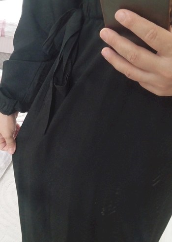 xl Beden Siyah Uzun Kollu Gevşek Kesim Gotik Elbise