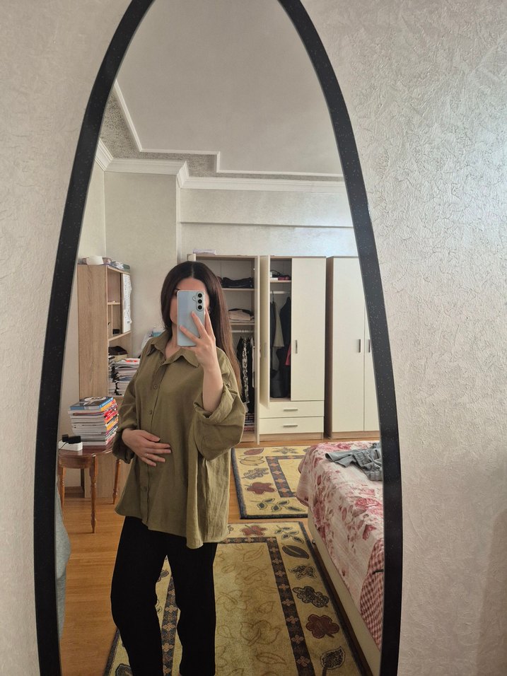 Kadın Keten Gömlek Salaş Kesim - Görsel 2