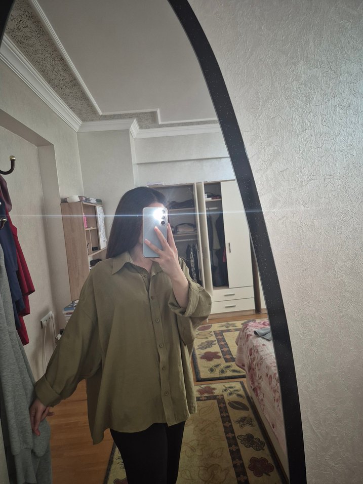 Kadın Keten Gömlek Salaş Kesim - Görsel 4