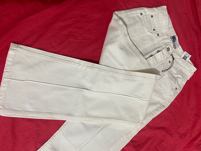 Zara İspanyol paça ekru Jean