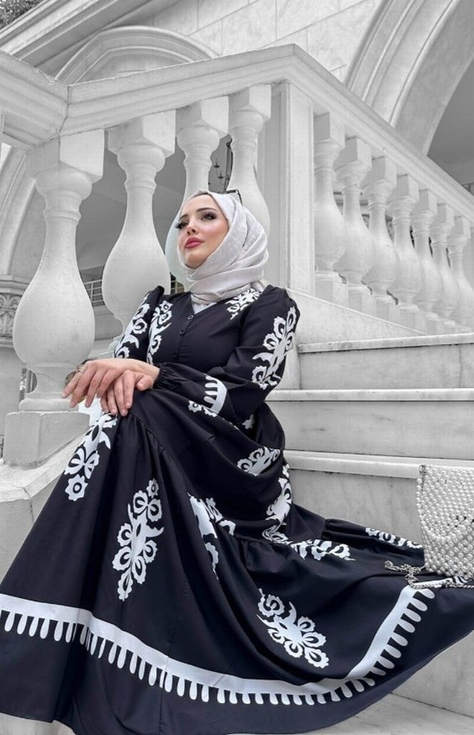 Tesettür Viskon Elbise - Görsel 4