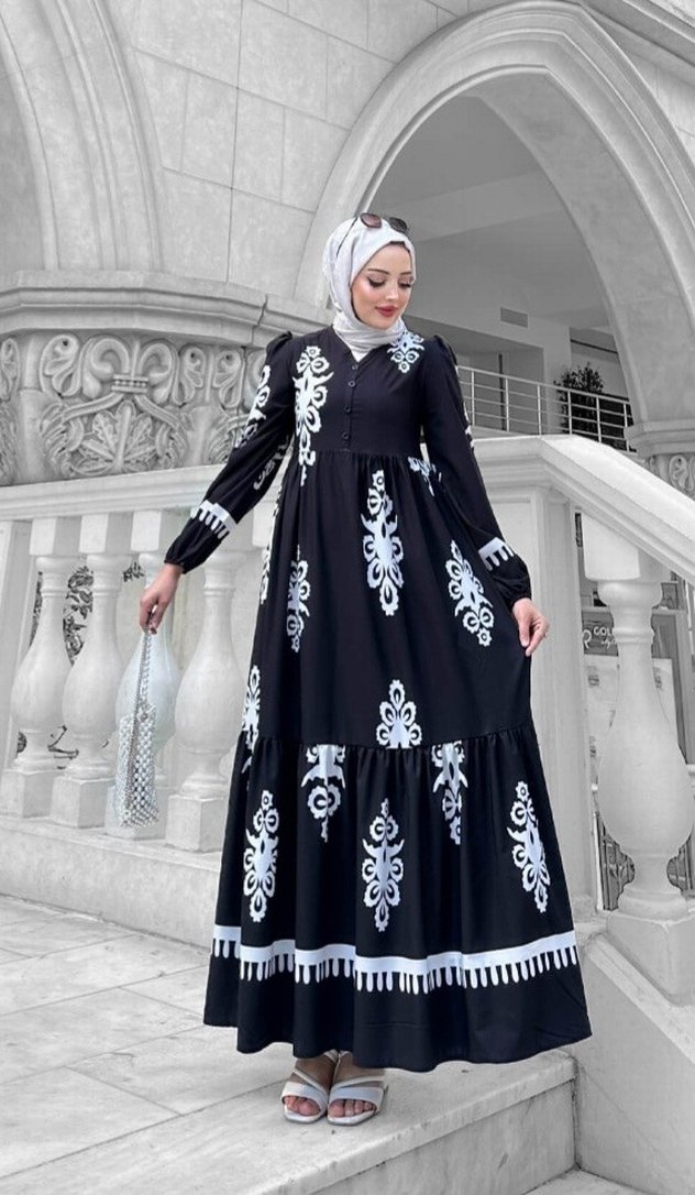 Tesettür Viskon Elbise - Görsel 5