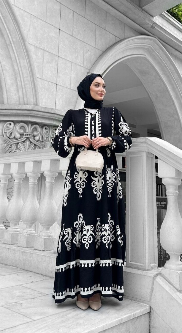 Viskon Tesettür Elbise - Görsel 3