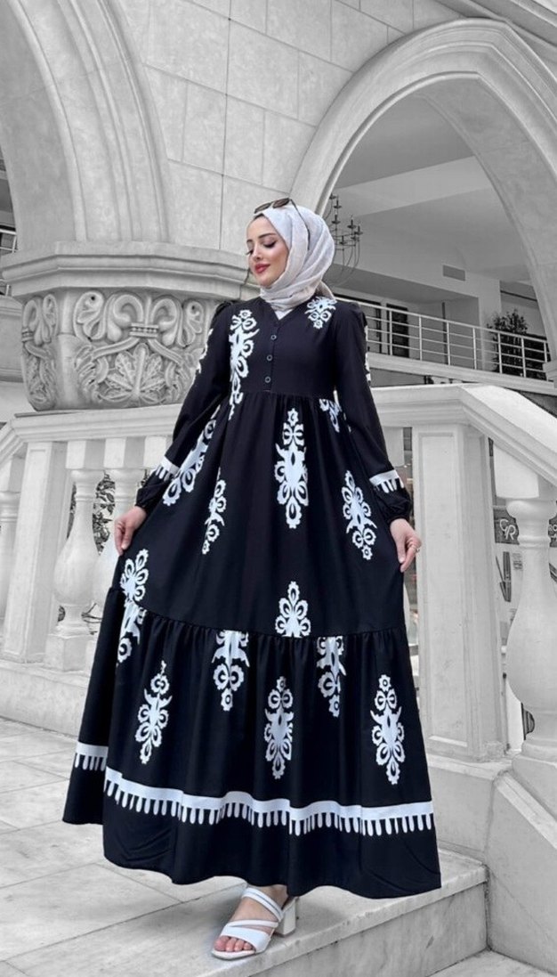 ıkili Tesettür Viskon Elbise - Görsel 2