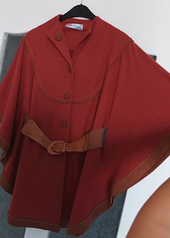 Bordo Süet Kemerli Bohem Kadın Panço - Görsel 5