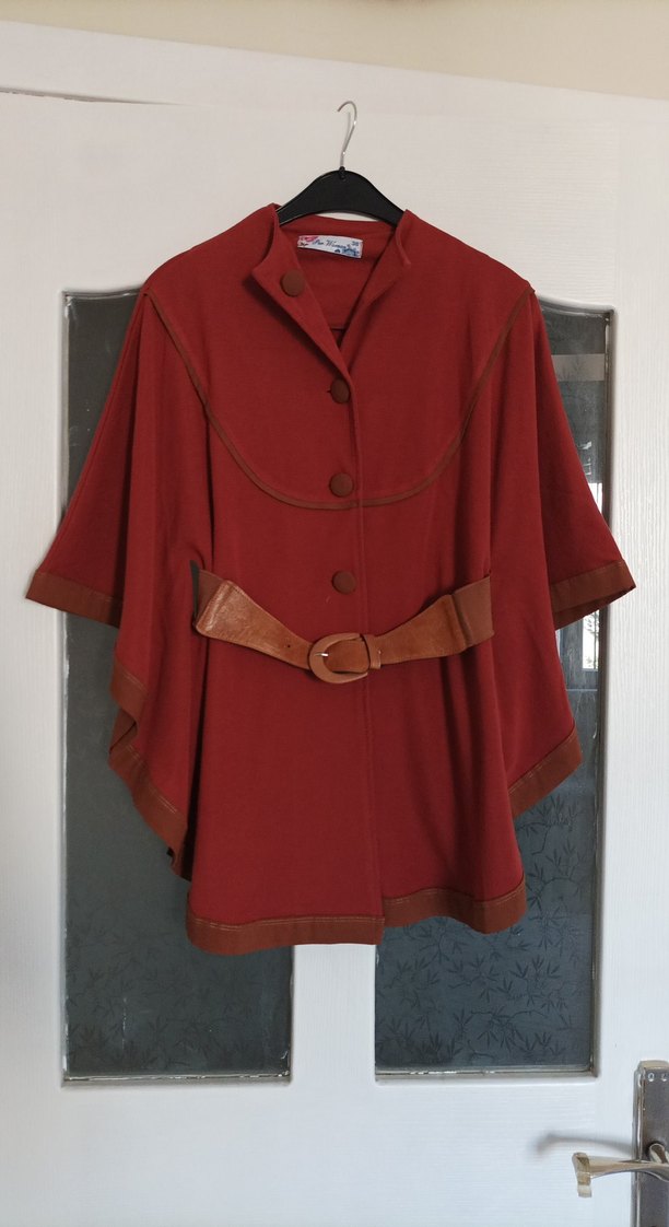 Bordo Süet Kemerli Bohem Kadın Panço - Görsel 2