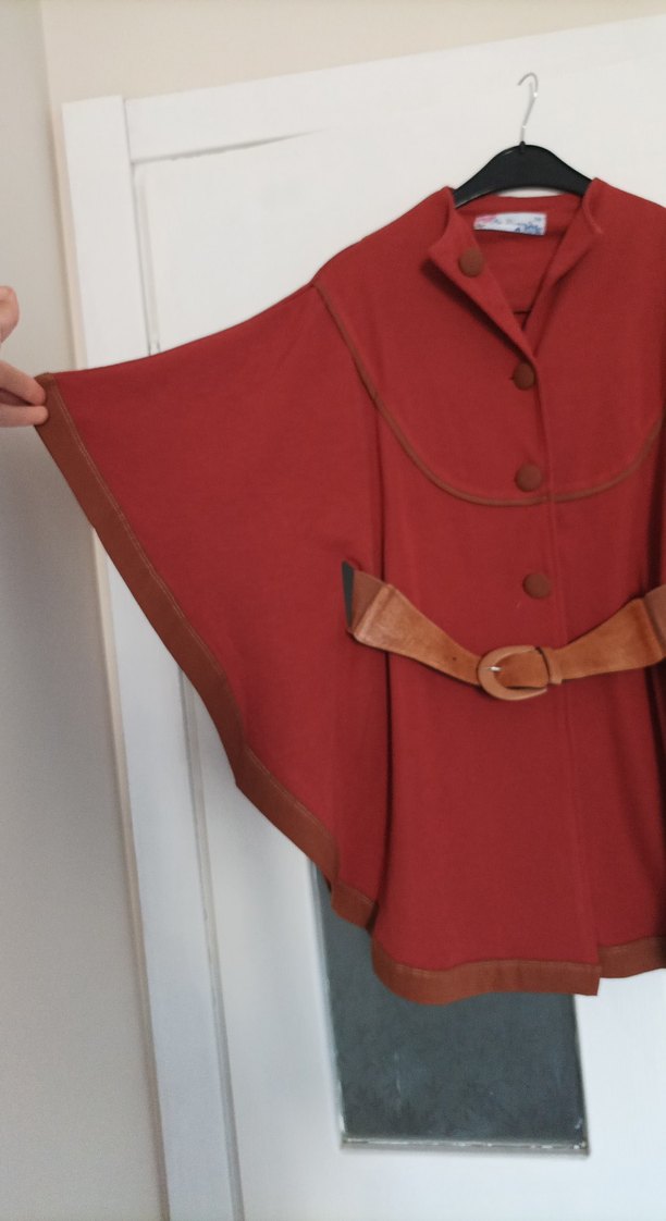 Bordo Süet Kemerli Bohem Kadın Panço - Görsel 4