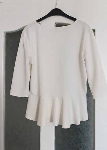 Kadın Beyaz Pamuklu Fırfırlı Mini Bluz - Görsel 5