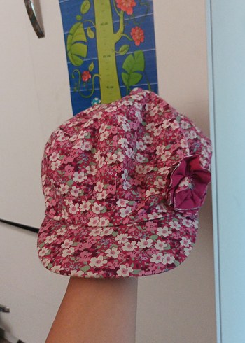 12+ Yaş, > 23 cm Beden pembe Renk Çiçek Desenli Pembe Şapka
