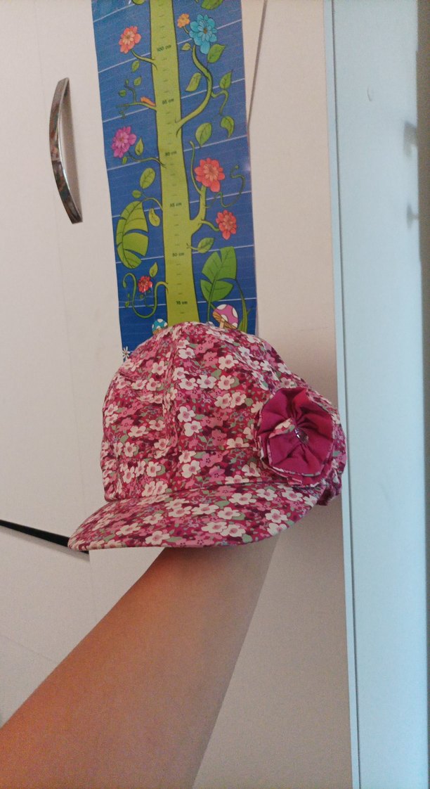 Çiçek Desenli Pembe Şapka - Görsel 2