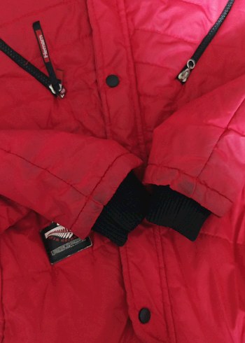 Kürklü Kapüşonlu Kırmızı çocuk Mont - Görsel 4